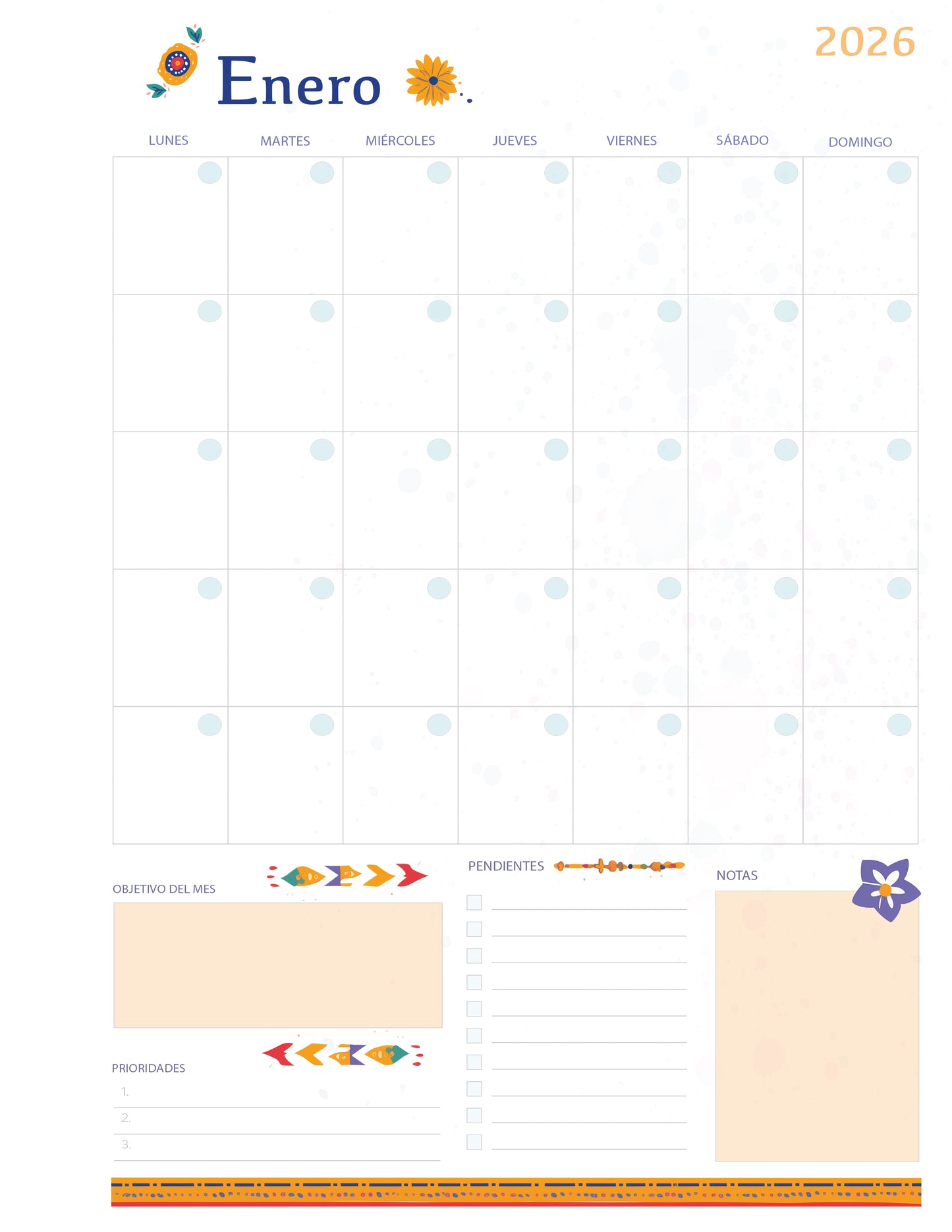 Planner Directivo Escolar Mexicano atemporal