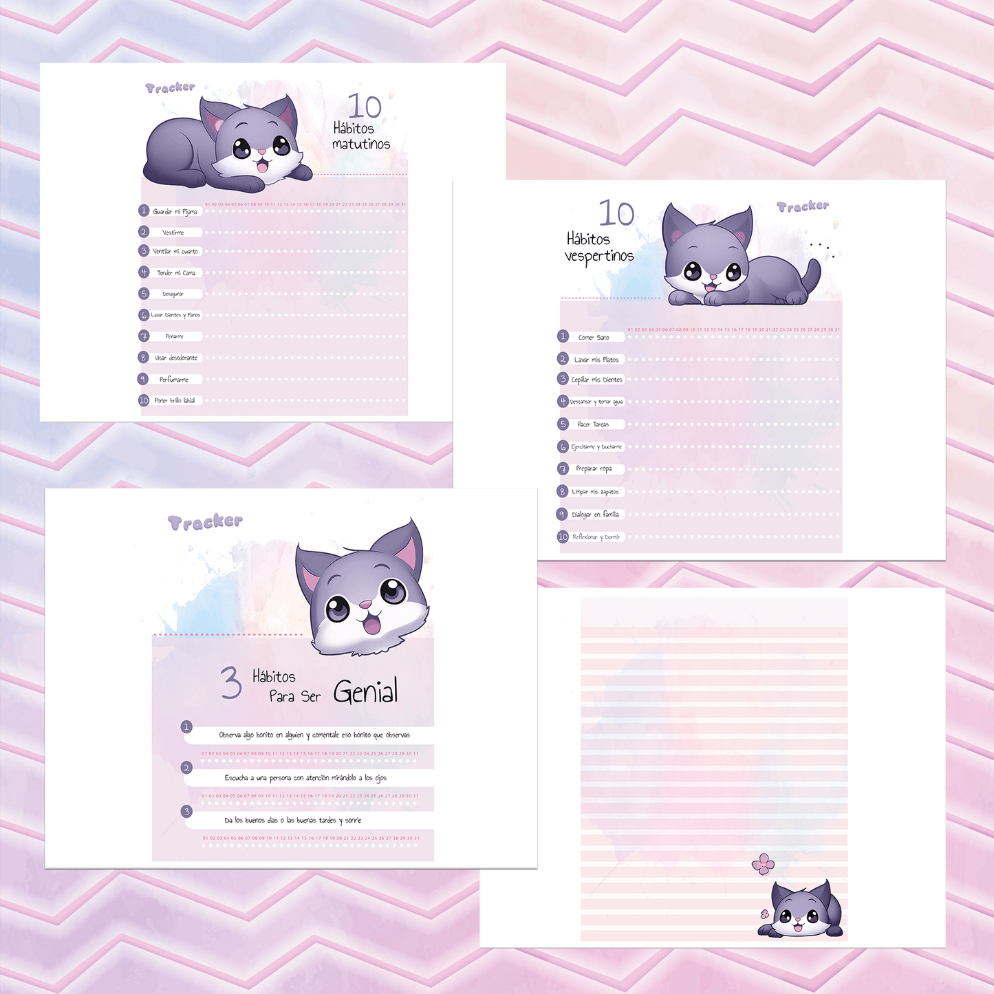 Planner Buenos Hábitos Gatito