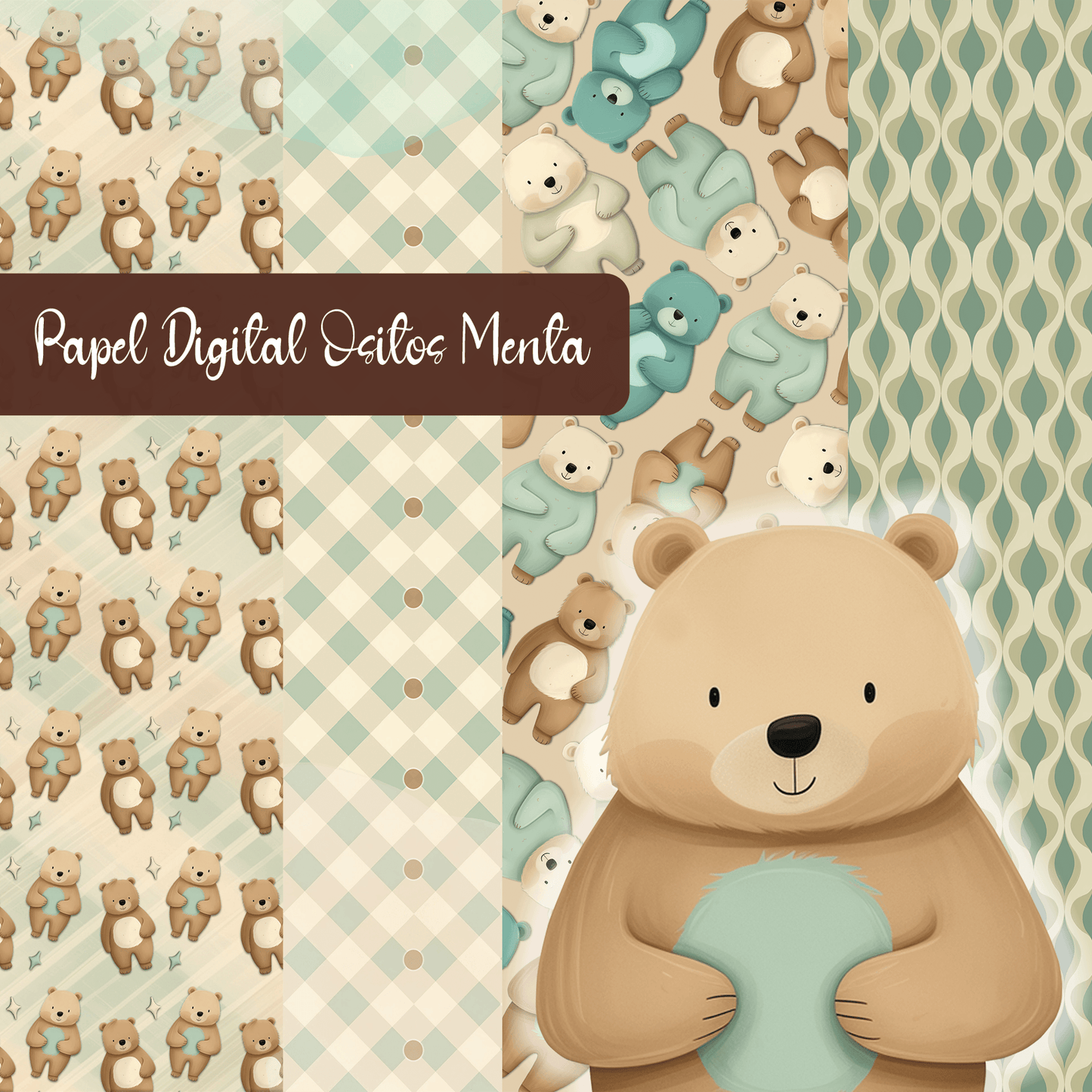 Ositos Menta Papel Digital